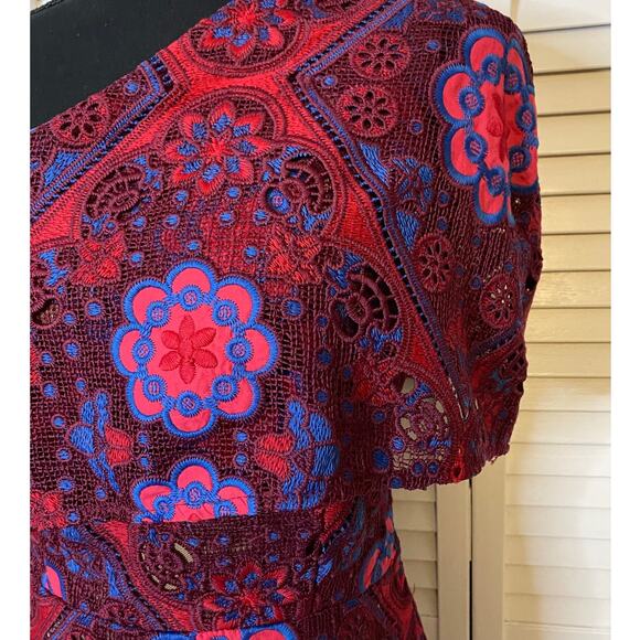 Elliatt off Shoulder Cosmic Optic Lace Floral Dress Asymmetrical Date night NWT‎ - Picture 2 of 10